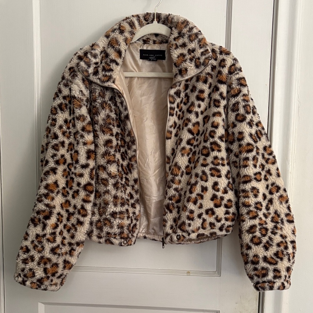 Leopard Print Teddy Jacket